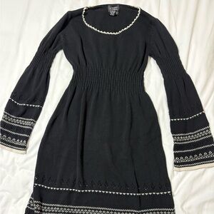 Adrianna Papell Black and White Long Sleeve Dress